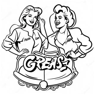 Kleurplaat Van Het Grease Filmlogo 53618-44691