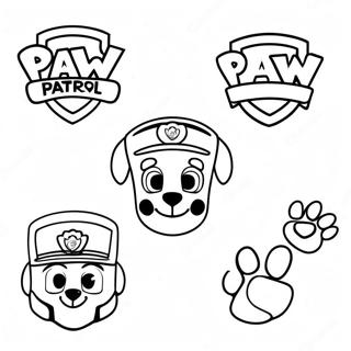 Kleurplaat Van Kleurrijke Paw Patrol Insignes 53649-44562