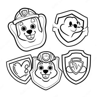 Kleurplaat Van Kleurrijke Paw Patrol Insignes 53649-44563