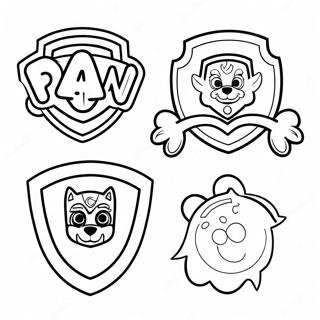 Kleurplaat Van Kleurrijke Paw Patrol Insignes 53649-44564