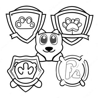 Kleurplaat Van Kleurrijke Paw Patrol Insignes 53649-44721