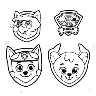 Kleurplaat Van Kleurrijke Paw Patrol Insignes 53649-44722