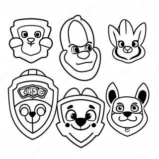 Kleurplaat Van Kleurrijke Paw Patrol Insignes 53649-44724