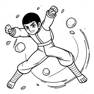 Rock Lee In Dynamische Houding Kleurplaat 53779-44825