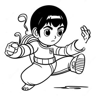 Rock Lee In Dynamische Houding Kleurplaat 53779-44827