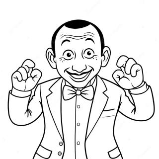 Kleurplaat Van Pee Wee Herman In Een Grappige Pose 53829-44865