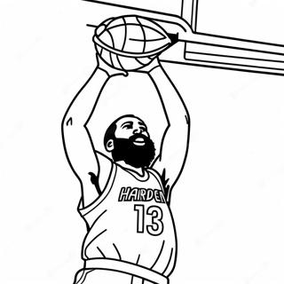 James Harden Dunkende Basketbal Kleurplaat 53899-44920