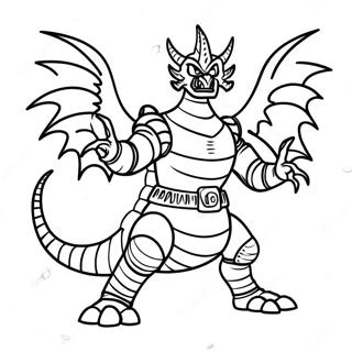 Gigan In Een Heftige Strijd Kleurplaat 53969-44972