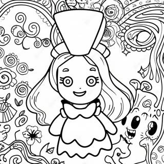 Psychedelische Alice In Wonderland Kleurplaten