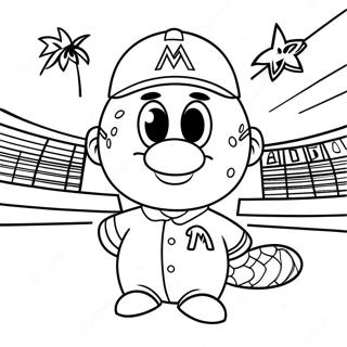 Miami Marlins Mascotte Kleurplaat 54512-45380