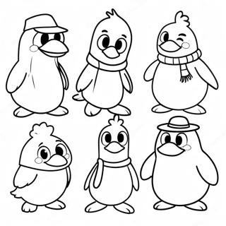 Vrolijke Club Penguin Personages Kleurplaat 54602-45449