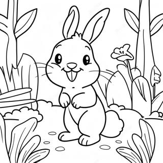 Kleurplaat Van Peter Rabbit In Een Tuin 54732-45558