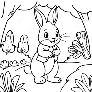 Kleurplaat Van Peter Rabbit In Een Tuin 54732-45560