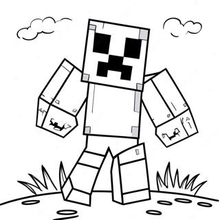 Minecraft Creeper In Actie Kleurplaat 54752-45568