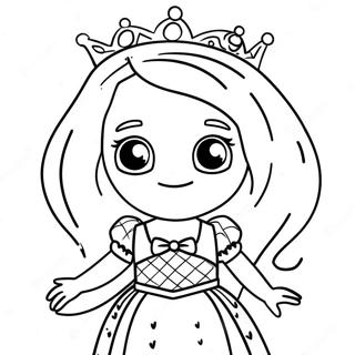 Schattige Roblox Prinses In Sprankelende Jurk Kleurplaat 54922-45705