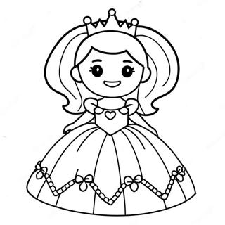 Schattige Roblox Prinses In Sprankelende Jurk Kleurplaat 54922-45706