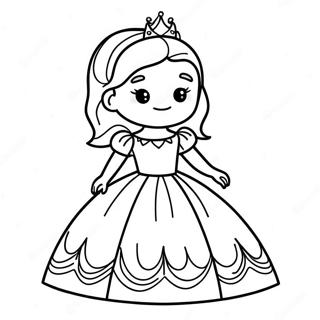 Schattige Roblox Prinses In Sprankelende Jurk Kleurplaat 54922-45707