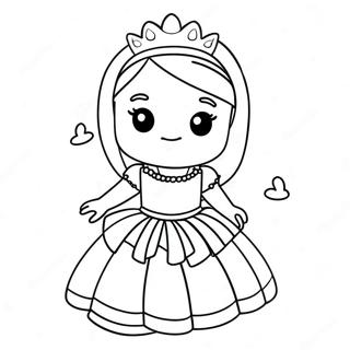 Schattige Roblox Prinses In Sprankelende Jurk Kleurplaat 54922-45708