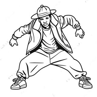 Jaren 90 Hip Hop Danser Kleurplaat 55062-45817