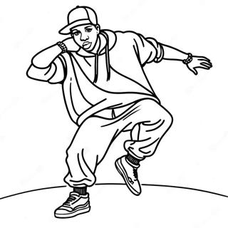 Jaren 90 Hip Hop Danser Kleurplaat 55062-45818