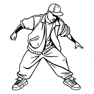 Jaren 90 Hip Hop Danser Kleurplaat 55062-45819