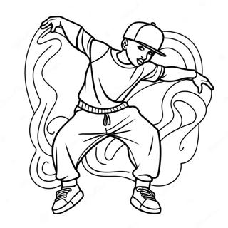 Jaren 90 Hip Hop Danser Kleurplaat 55062-45820