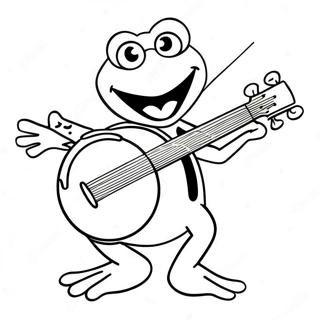 Kleurplaat Van Kermit Die Banjo Speelt 55342-46046