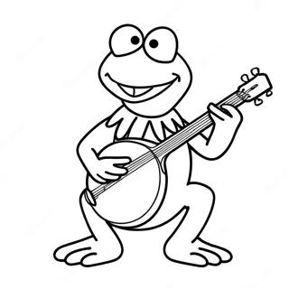 Kleurplaat Van Kermit Die Banjo Speelt 55342-46048