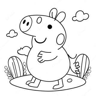 Peppa Pig Met Kleurrijke Eieren Kleurplaat 55412-46094