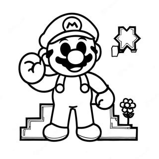 8 Bit Mario Kleurplaat 5553-4436