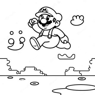 8 Bit Mario Die Over Goomba Springt Kleurplaat 5554-4437