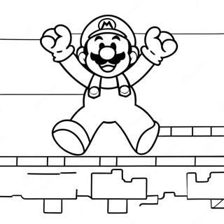 8 Bit Mario Die Over Goomba Springt Kleurplaat 5554-4439