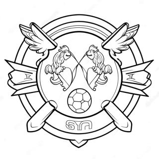 Kleurrijke Voetbal Team Embleem Kleurplaat 55662-46295