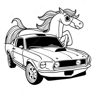 Mustang Raceauto Kleurplaat 55901-46484