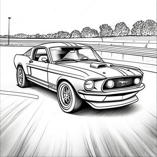 Vintage Mustang Raceauto Kleurplaat 55902-46494