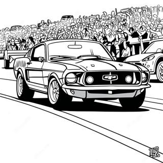 Vintage Mustang Raceauto Kleurplaat 55902-46495