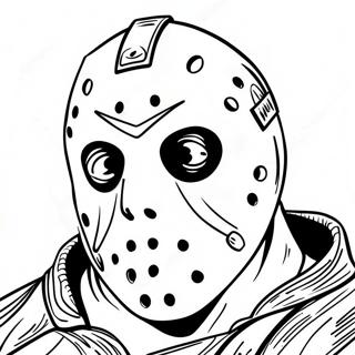 Jason Voorhees Iconische Masker Kleurplaat 56191-46715