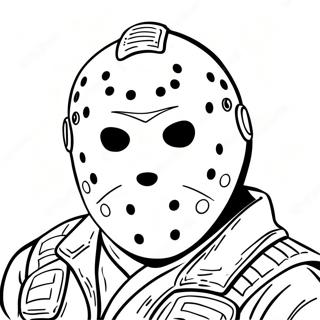 Jason Voorhees Iconische Masker Kleurplaat 56191-46716