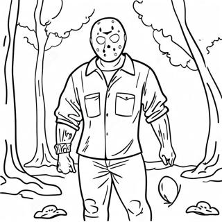 Jason Voorhees In Een Donker Bos Kleurplaat 56192-46719