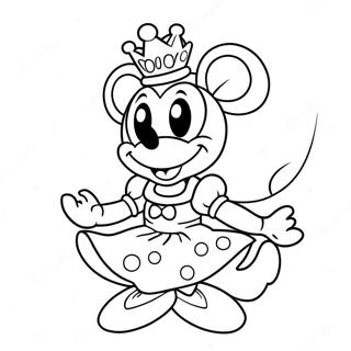 Schattige Prinses Minnie Mouse In Een Jurk Kleurplaat 56262-46779