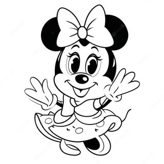 Schattige Prinses Minnie Mouse In Een Jurk Kleurplaat 56262-46780