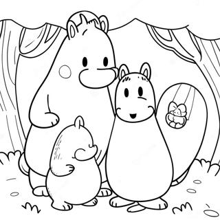 Moomin Familie Avontuur Kleurplaat 56622-47061