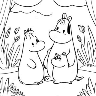 Moomin Familie Avontuur Kleurplaat 56622-47062