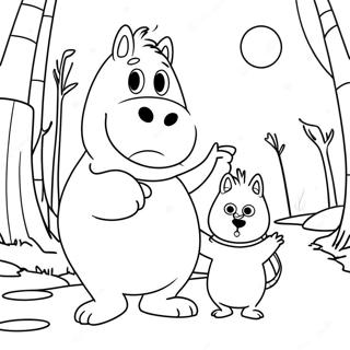 Moomin Familie Avontuur Kleurplaat 56622-47064