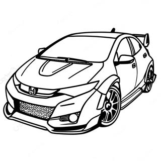 Sportieve Honda Civic Type R Kleurplaat 56702-47132