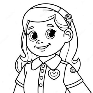 Brownie Girl Scout In Uniform Kleurplaat 56922-47305