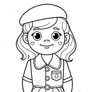 Brownie Girl Scout In Uniform Kleurplaat 56922-47306