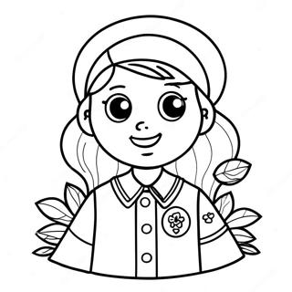 Brownie Girl Scout In Uniform Kleurplaat 56922-47308