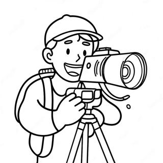 Opgewonde Cameraman Met Camera Kleurplaat 5694-4558