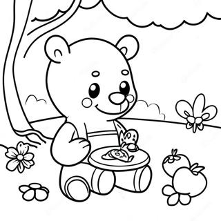 Teddybeer Picknick Kleurplaten